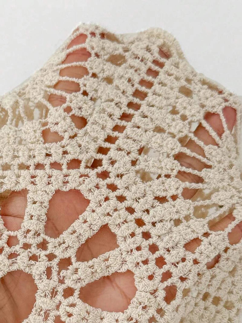 3D Flower Knitted Sling Long Dress Women Sexy Deep V-neck Backless Sleeveless Lace Up Femme Robes 2026 Summer Beach Dresses
