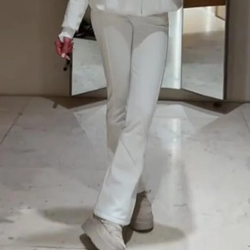 Windproof Fur Splicing Hooded Coat Pants Set Women's Warm Zipper Belted Snowboard Jackets 2025 Winter New Ladies Skiing Outfit