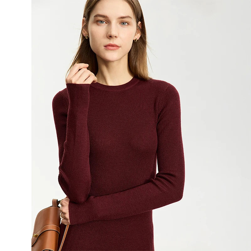 AMII Minimalism Sweater for Women 2026 Winter New Simple Slim Fit High Elastic Turtleneck Warm Solid Pullovers Female 12323075