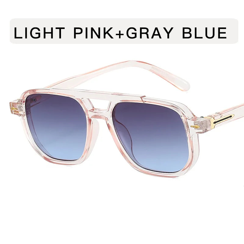 Fashionable square double-barrier sunglasses for men and women, for driving and sun protection