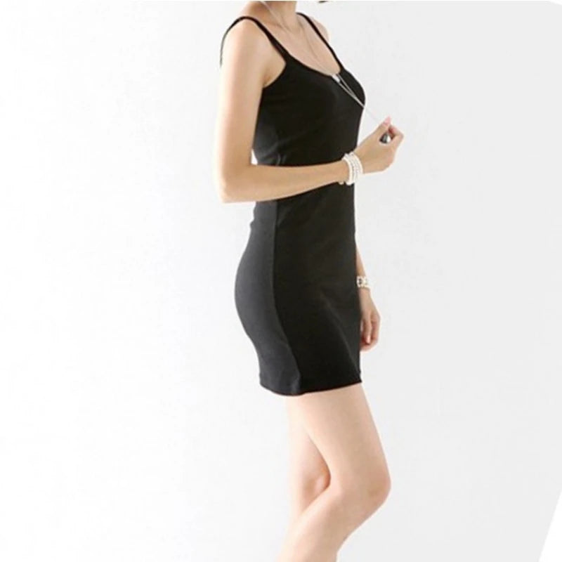 Sexy Spaghetti Strap Camisole Mini Dress Women Bodycon Club Solid Cotton Party Dresses Summer New Pure Color Sundress платье