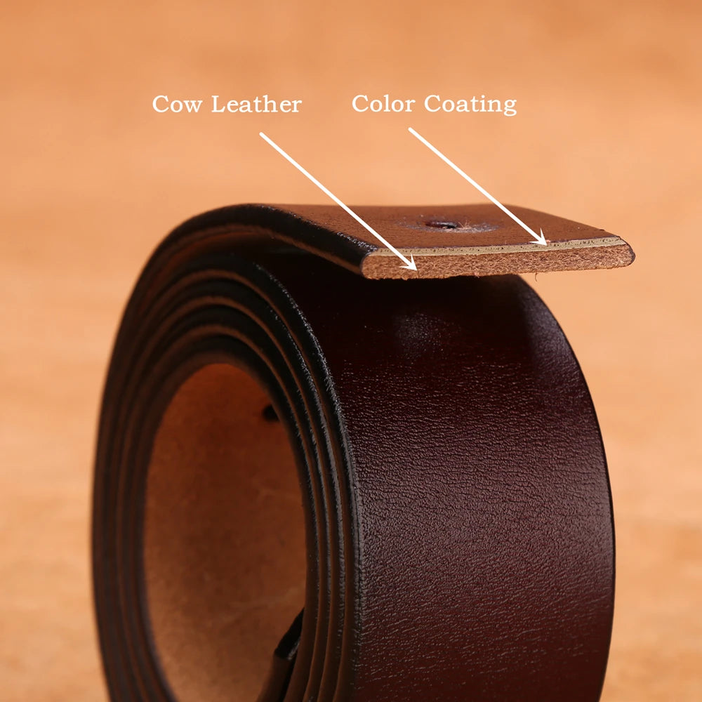 BISON DENIM Genuine Leather Belt For Men Gift Designer Jeans Belts Men's High Quality Buckle Vintage Belts