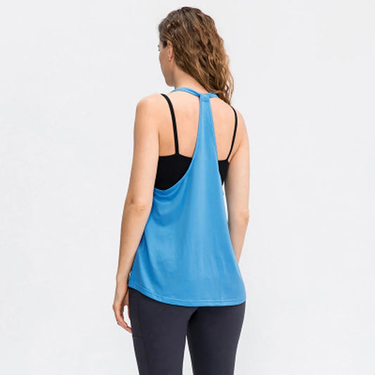 Sleeveless Racerback Yoga Vest Sport Tank Tops For Women Gym Vest Top Casual Clothes Running workout Yoga T-Shirts Girl Tops
