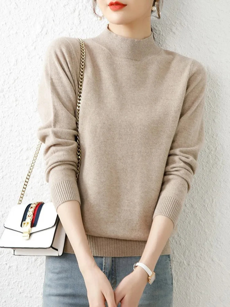 Autumn Winter Bottom Turtleneck Sweaters Women Fashion Chic Pullover Slim Long Sleeve Knitted Jumpers Soft Warm Pull Femme Top
