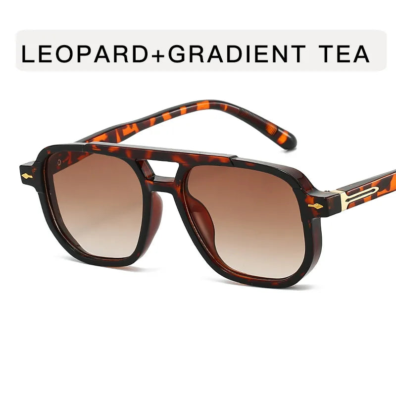 Fashionable square double-barrier sunglasses for men and women, for driving and sun protection