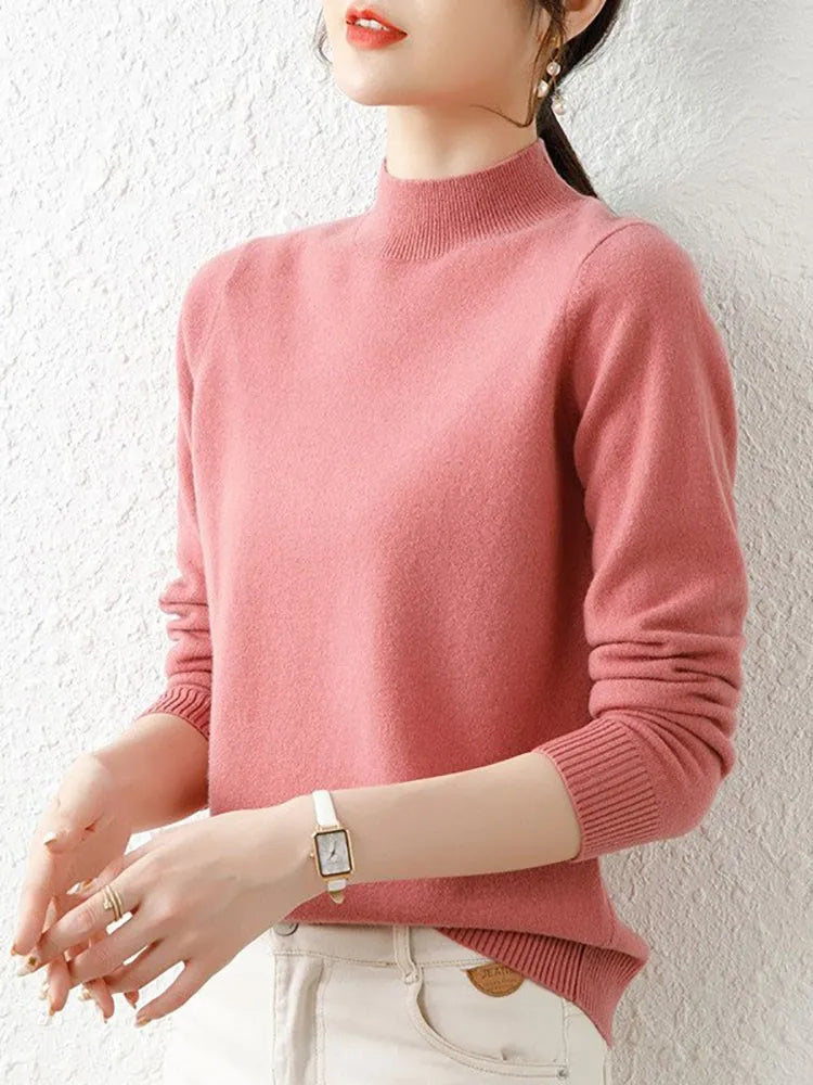 Autumn Winter Bottom Turtleneck Sweaters Women Fashion Chic Pullover Slim Long Sleeve Knitted Jumpers Soft Warm Pull Femme Top
