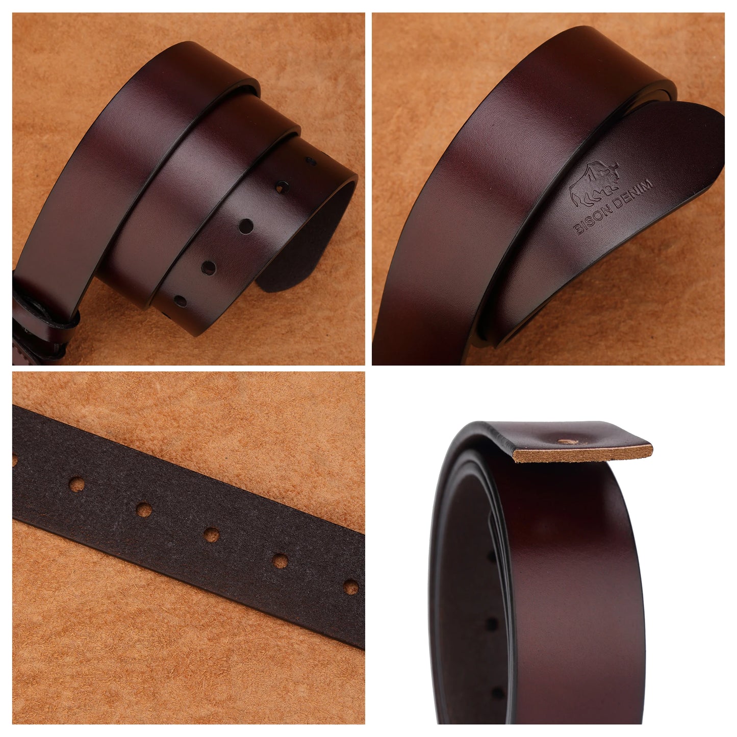 BISON DENIM Genuine Leather Belt For Men Gift Designer Jeans Belts Men's High Quality Buckle Vintage Belts
