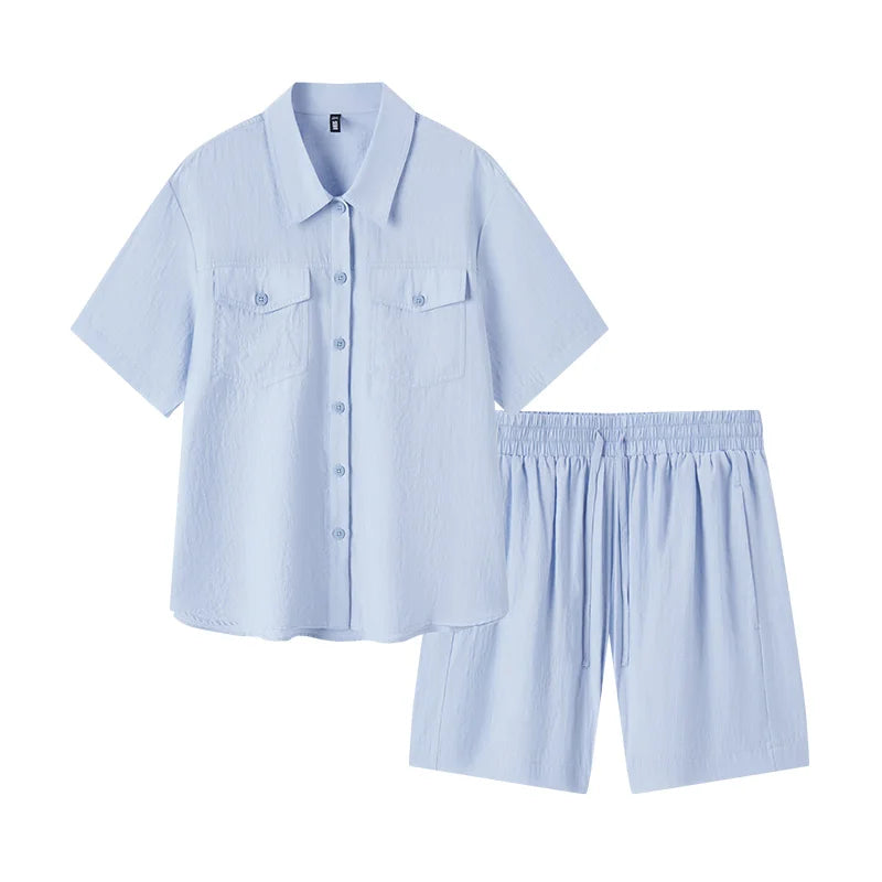Semir Set Women Mid-long Style Top and Shorts New Summer Version Loose Textured Two-piece Set