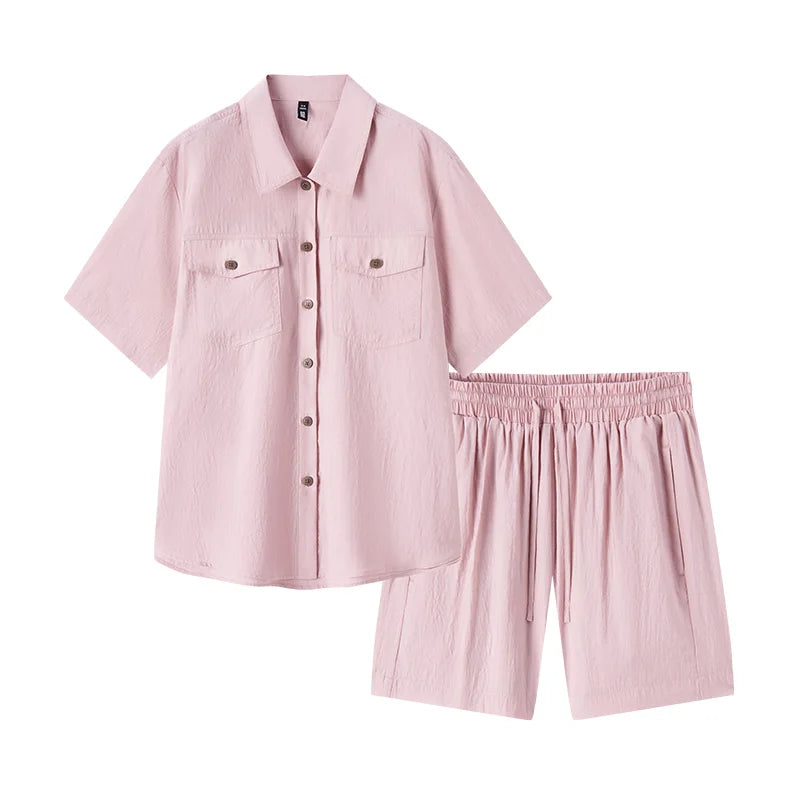 Semir Set Women Mid-long Style Top and Shorts New Summer Version Loose Textured Two-piece Set