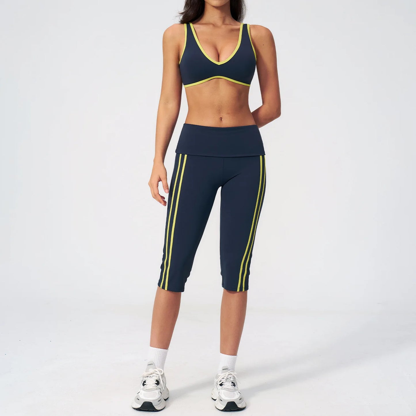 2 Pieces Women's Tracksuit Workout Clothes Yoga Set Sportswear High Waist Bell-bottoms Sexy Fitness Bta Sports Suit Gym Clothing