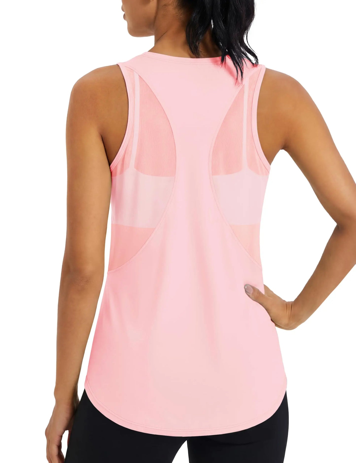 TACVASEN Women's Workout Tank Tops Mesh Racerback Lightweight Yoga Shirts Loose Fit Running Athletic Vests Quick Dry  Vests