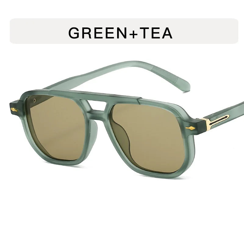 Fashionable square double-barrier sunglasses for men and women, for driving and sun protection