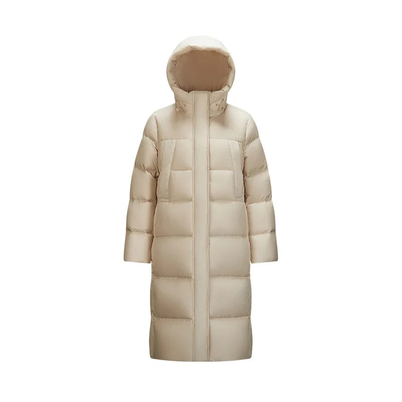 Semir Down Jacket Women Long Length Waterproof Coat 2025 Fashion Winter New Loose Hooded Coat Simple Down Jacket Woman