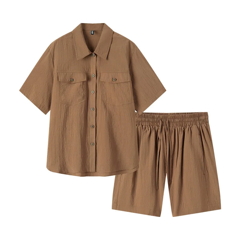 Semir Set Women Mid-long Style Top and Shorts New Summer Version Loose Textured Two-piece Set