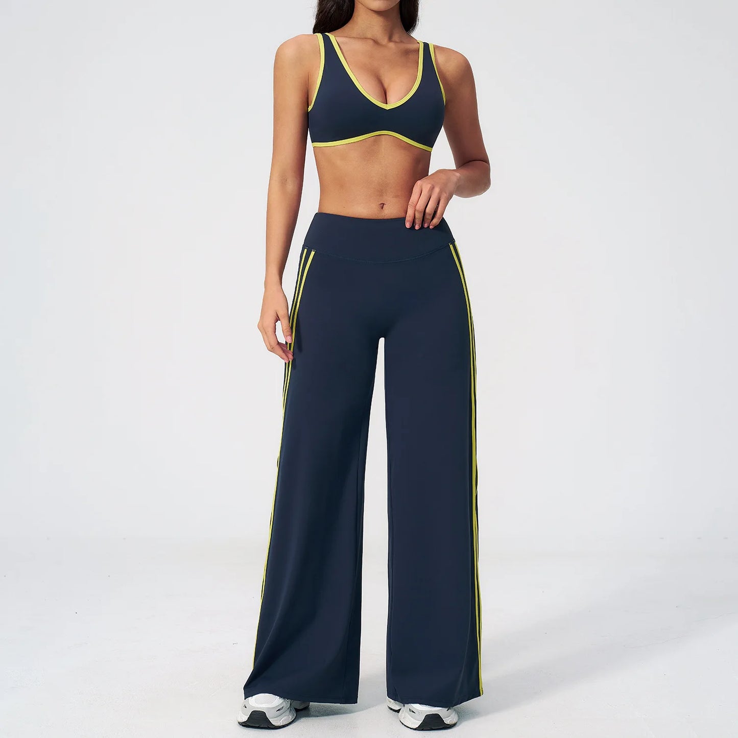 2 Pieces Women's Tracksuit Workout Clothes Yoga Set Sportswear High Waist Bell-bottoms Sexy Fitness Bta Sports Suit Gym Clothing