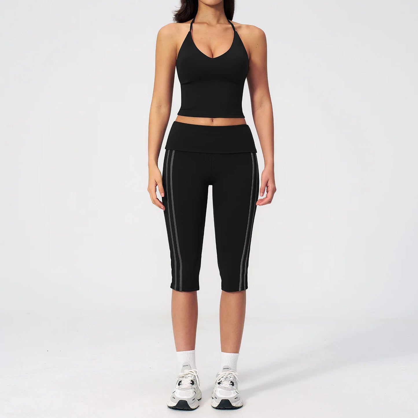 2 Pieces Women's Tracksuit Workout Clothes Yoga Set Sportswear High Waist Bell-bottoms Sexy Fitness Bta Sports Suit Gym Clothing