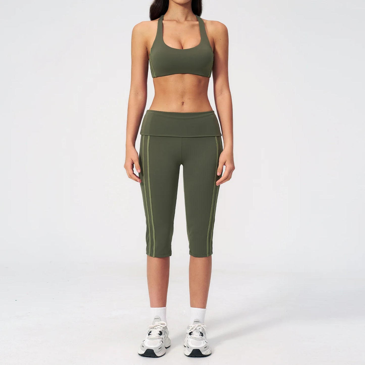2 Pieces Women's Tracksuit Workout Clothes Yoga Set Sportswear High Waist Bell-bottoms Sexy Fitness Bta Sports Suit Gym Clothing