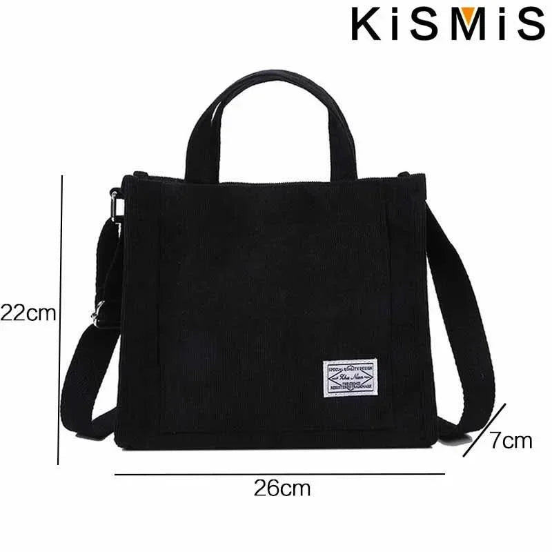 Fashionable Corduroy Shoulder Bag for Women Large Capacity Handbag Portable Small Square Crossbody Bag Trendy Style