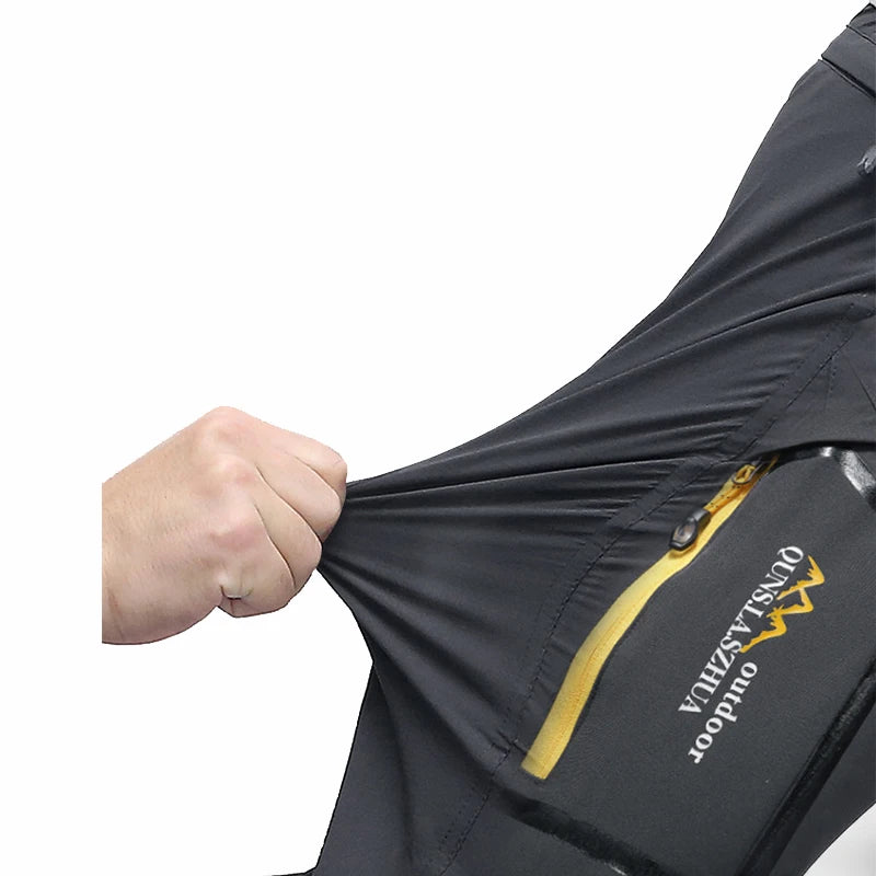 TRVLWEGO Men's Breathable Sports Pants Lightweight Hiking with Zipper Pocket Quick Dry Water Resistant Fishing Travel Trousers