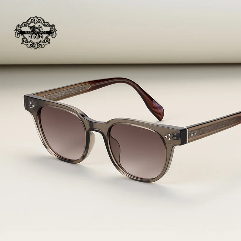 New Square Sunglasses High Quality Men's Retro Black Classic Rivet Luxury Brand Sun Glasses Fashion Beach Party Festival