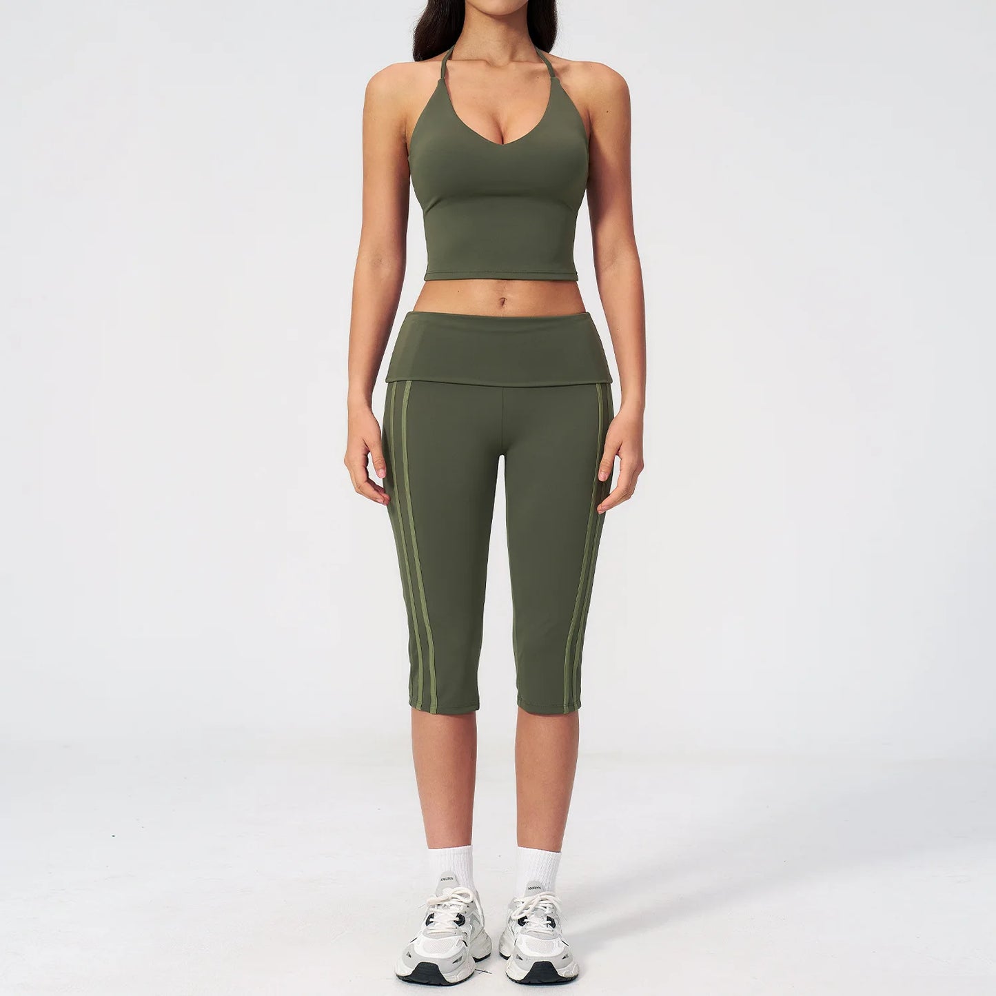 2 Pieces Women's Tracksuit Workout Clothes Yoga Set Sportswear High Waist Bell-bottoms Sexy Fitness Bta Sports Suit Gym Clothing