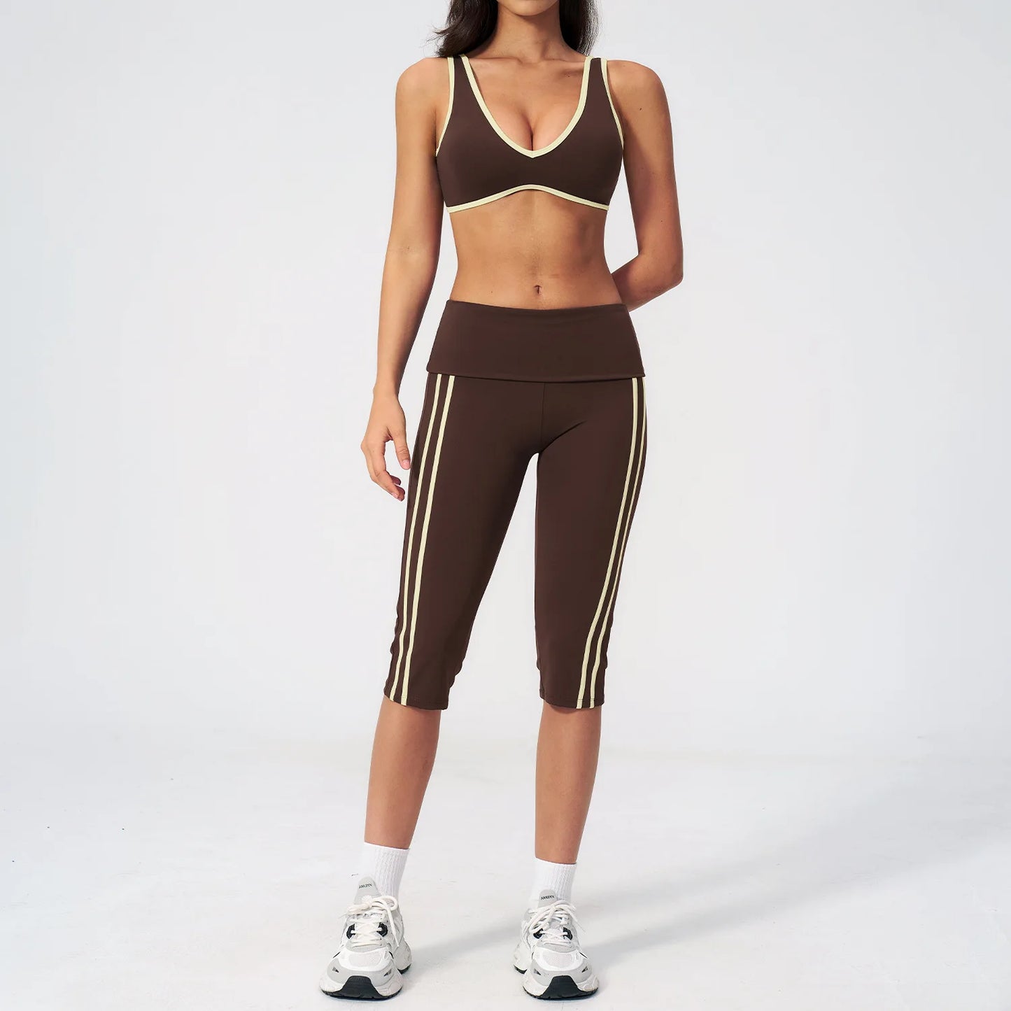 2 Pieces Women's Tracksuit Workout Clothes Yoga Set Sportswear High Waist Bell-bottoms Sexy Fitness Bta Sports Suit Gym Clothing
