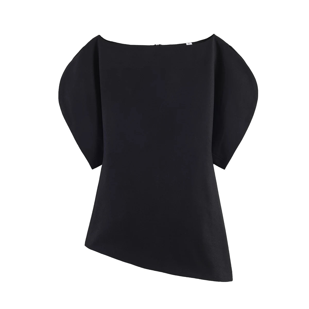 SLTNX Women's Elegant Vintage Short Puff Sleeve O-Neck Asymmetrical Hem Blouse - 2026 Spring Summer Y2K Streetwear Top