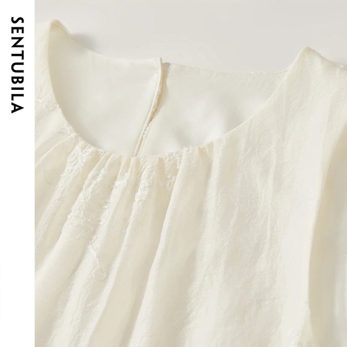 SENTUBILA Women Summer Dress 2026 Elegant Ladies Embroidery O Neck Sleeveless Tank Holiday Vacation Long Dresses Woman 151L58207