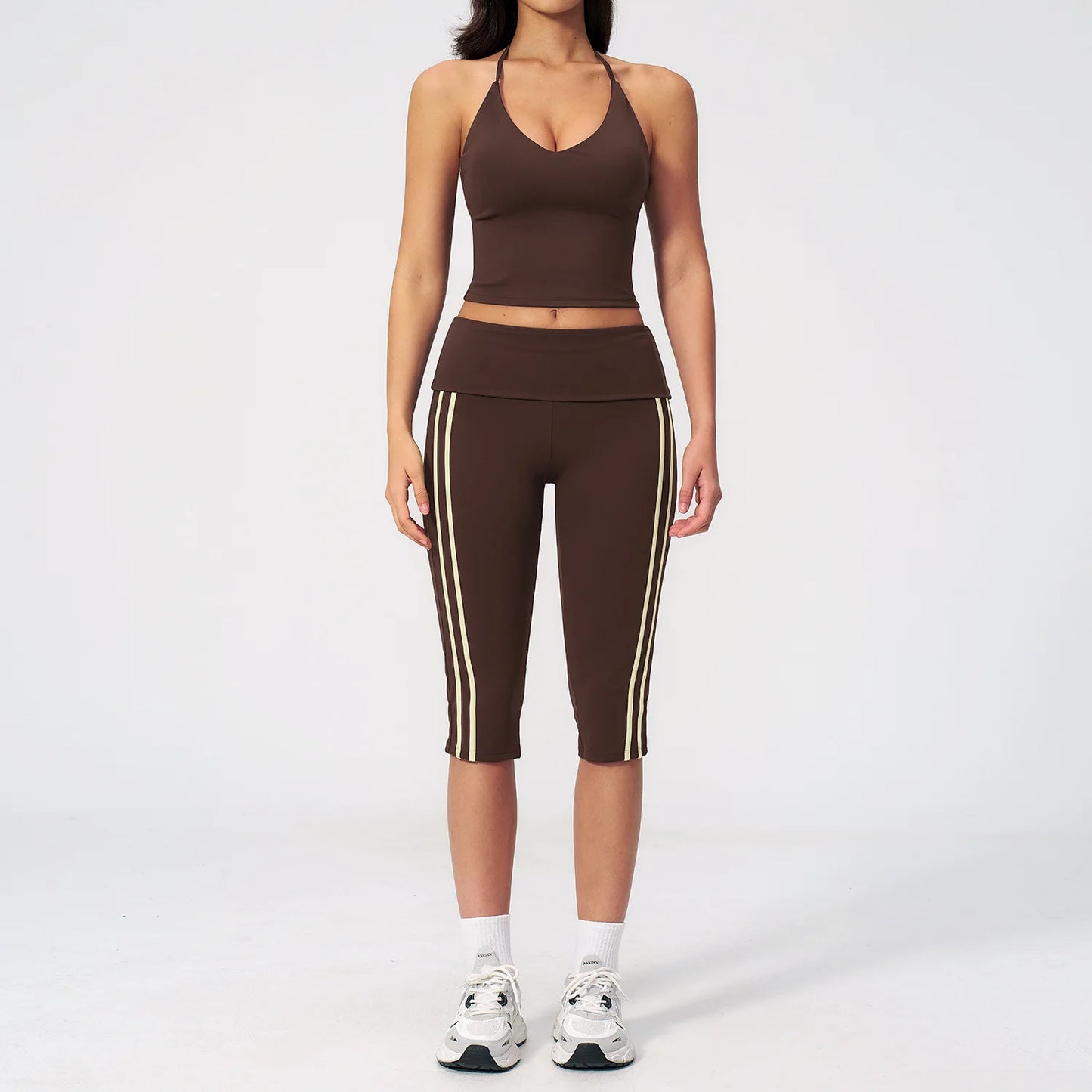 2 Pieces Women's Tracksuit Workout Clothes Yoga Set Sportswear High Waist Bell-bottoms Sexy Fitness Bta Sports Suit Gym Clothing