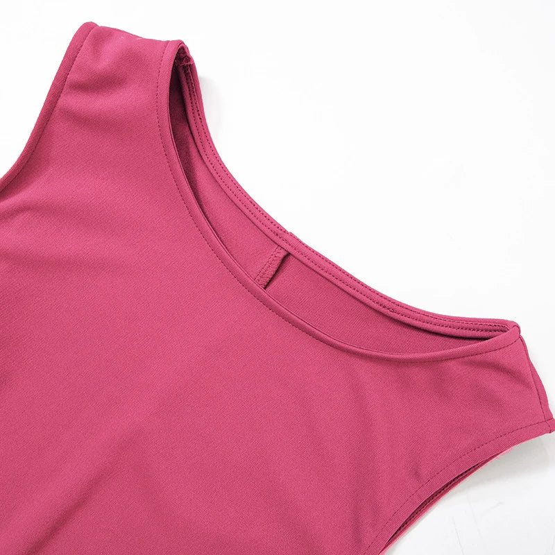 Woman Dress Sleeveless Knit Slim A-Line Female O-Neck Seveless Mini Dresses Sheath Summer Clothing Streetwear Y2K Qtraf2411