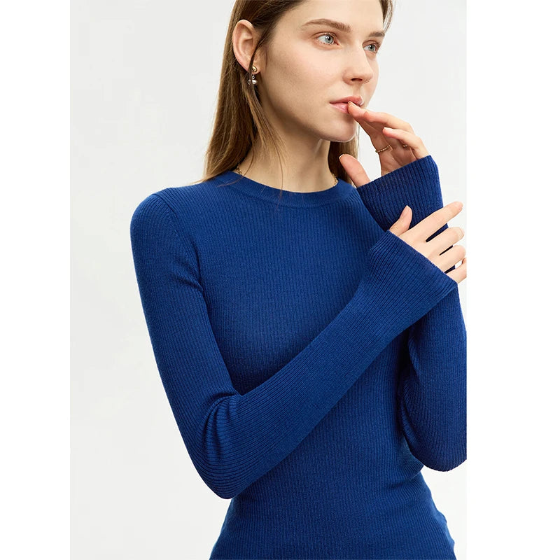 AMII Minimalism Sweater for Women 2026 Winter New Simple Slim Fit High Elastic Turtleneck Warm Solid Pullovers Female 12323075
