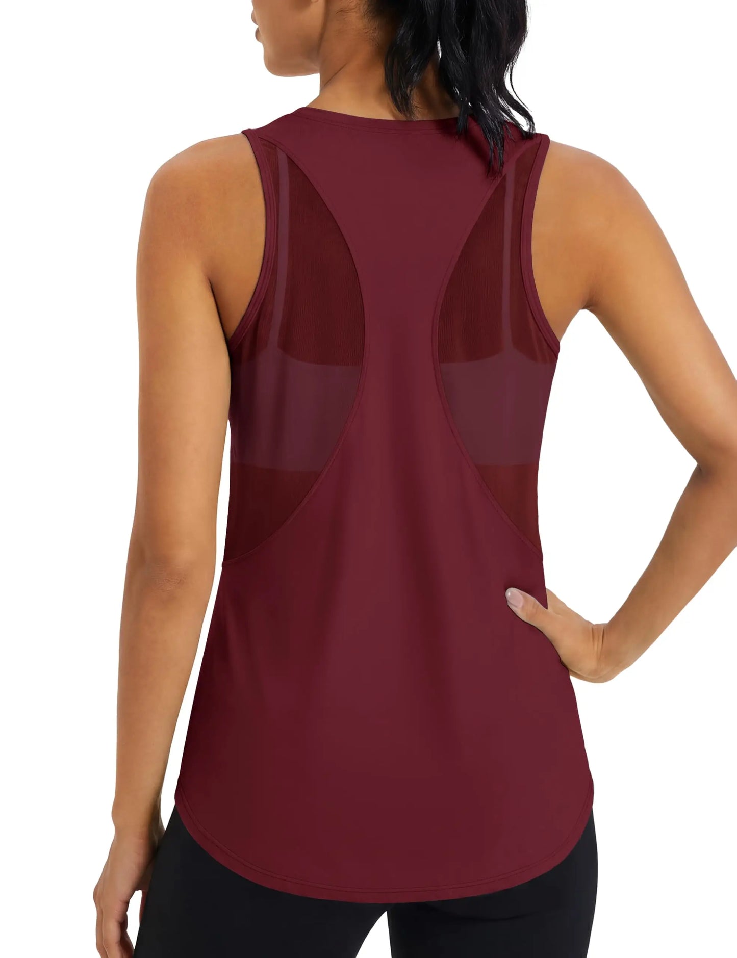 TACVASEN Women's Workout Tank Tops Mesh Racerback Lightweight Yoga Shirts Loose Fit Running Athletic Vests Quick Dry  Vests