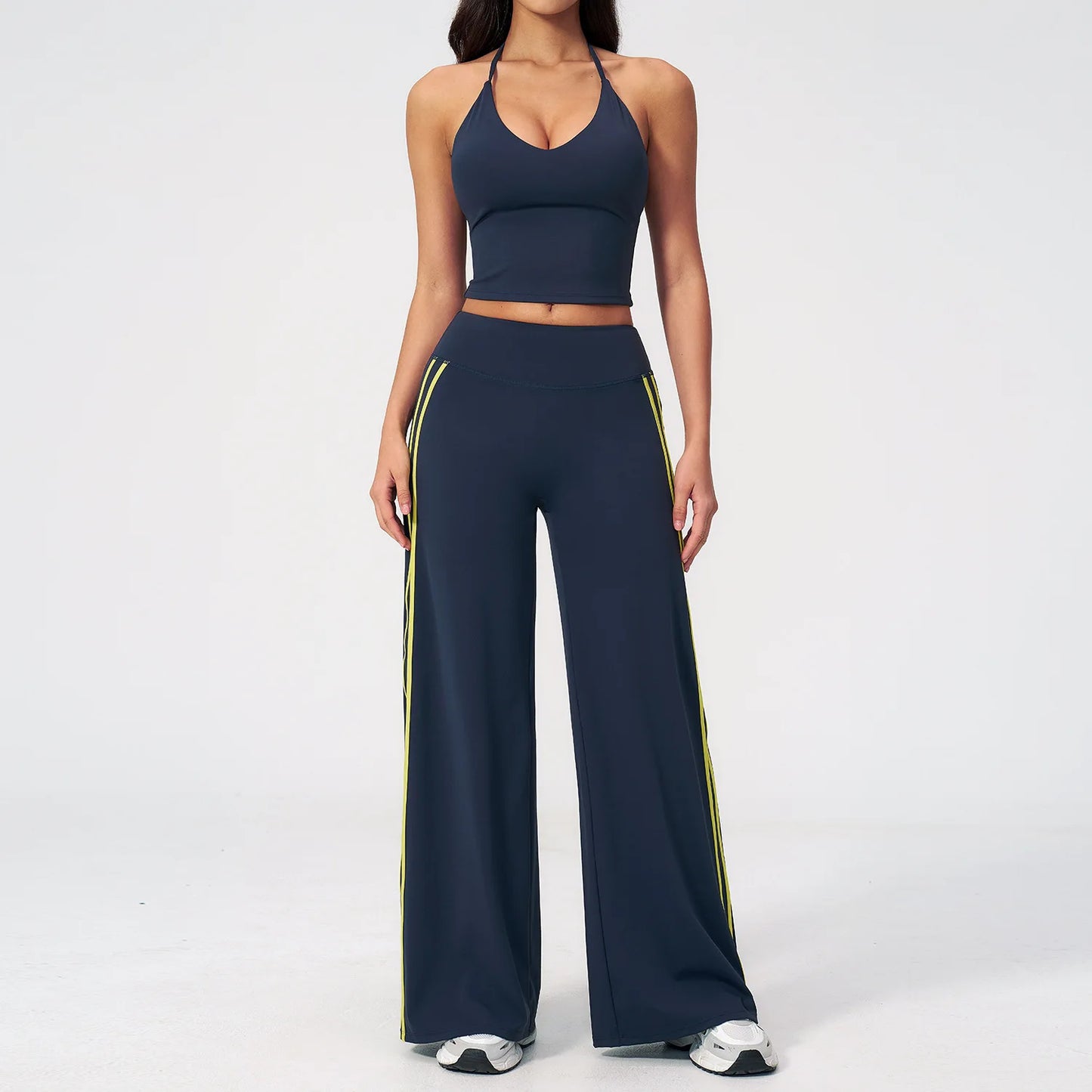 2 Pieces Women's Tracksuit Workout Clothes Yoga Set Sportswear High Waist Bell-bottoms Sexy Fitness Bta Sports Suit Gym Clothing