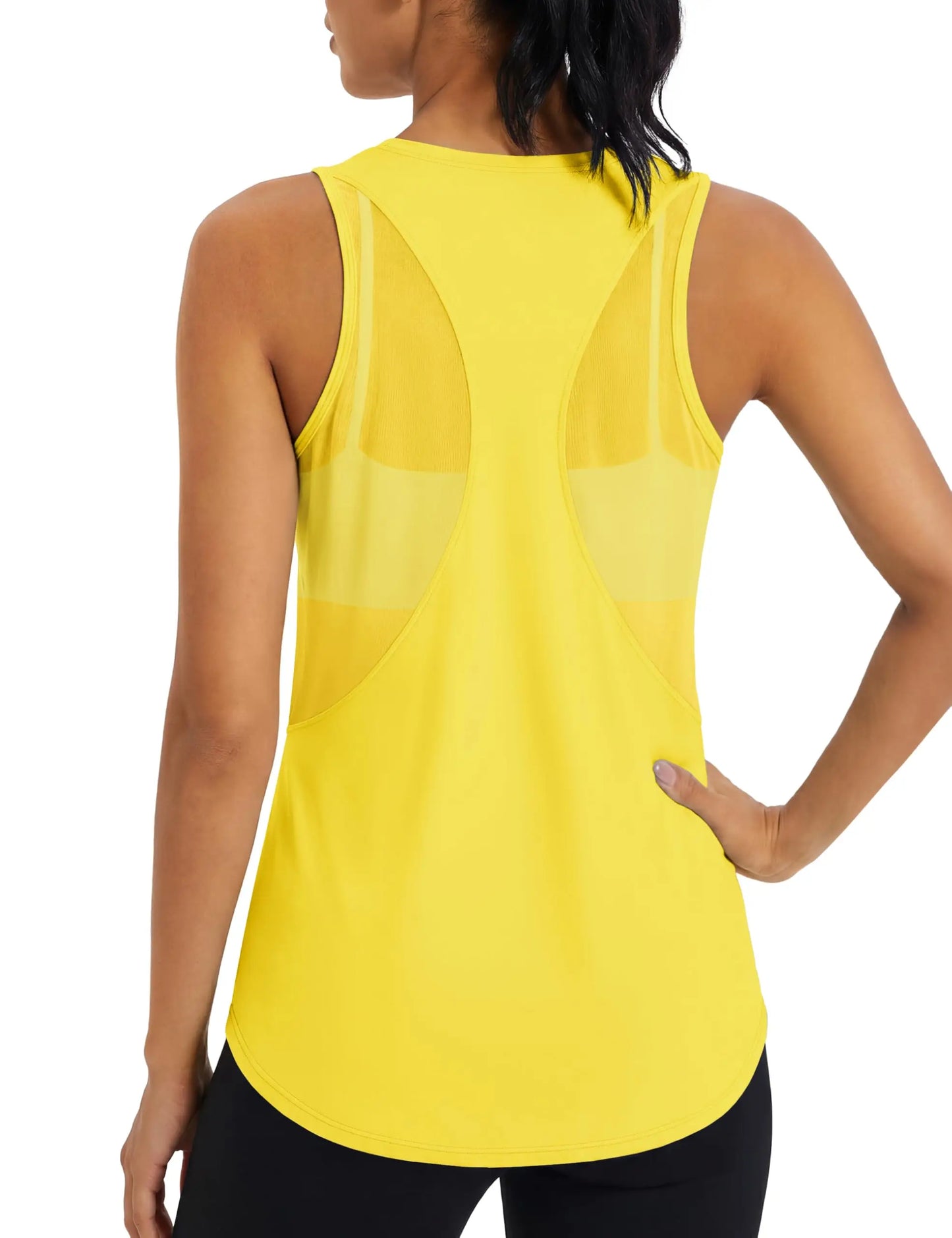 TACVASEN Women's Workout Tank Tops Mesh Racerback Lightweight Yoga Shirts Loose Fit Running Athletic Vests Quick Dry  Vests