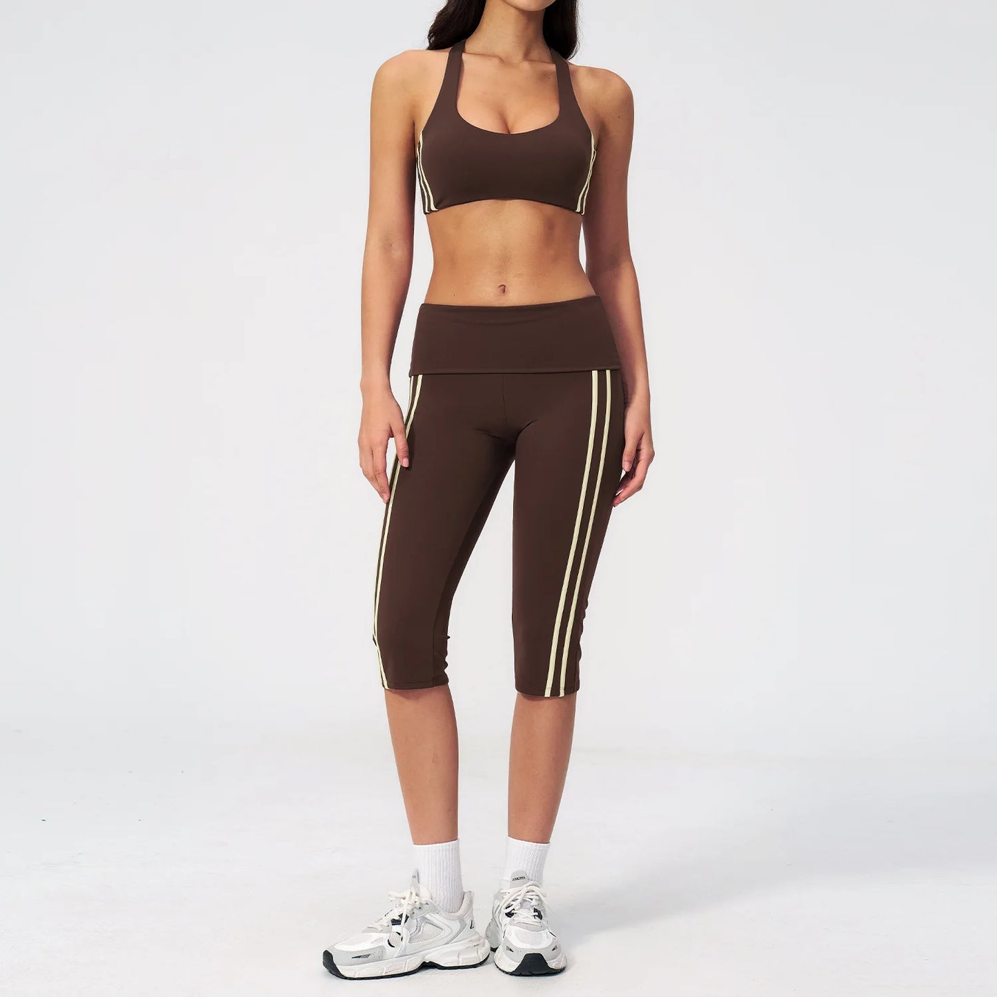 2 Pieces Women's Tracksuit Workout Clothes Yoga Set Sportswear High Waist Bell-bottoms Sexy Fitness Bta Sports Suit Gym Clothing