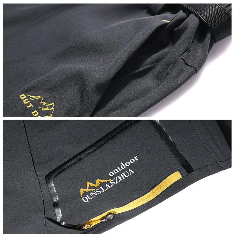 TRVLWEGO Men's Breathable Sports Pants Lightweight Hiking with Zipper Pocket Quick Dry Water Resistant Fishing Travel Trousers
