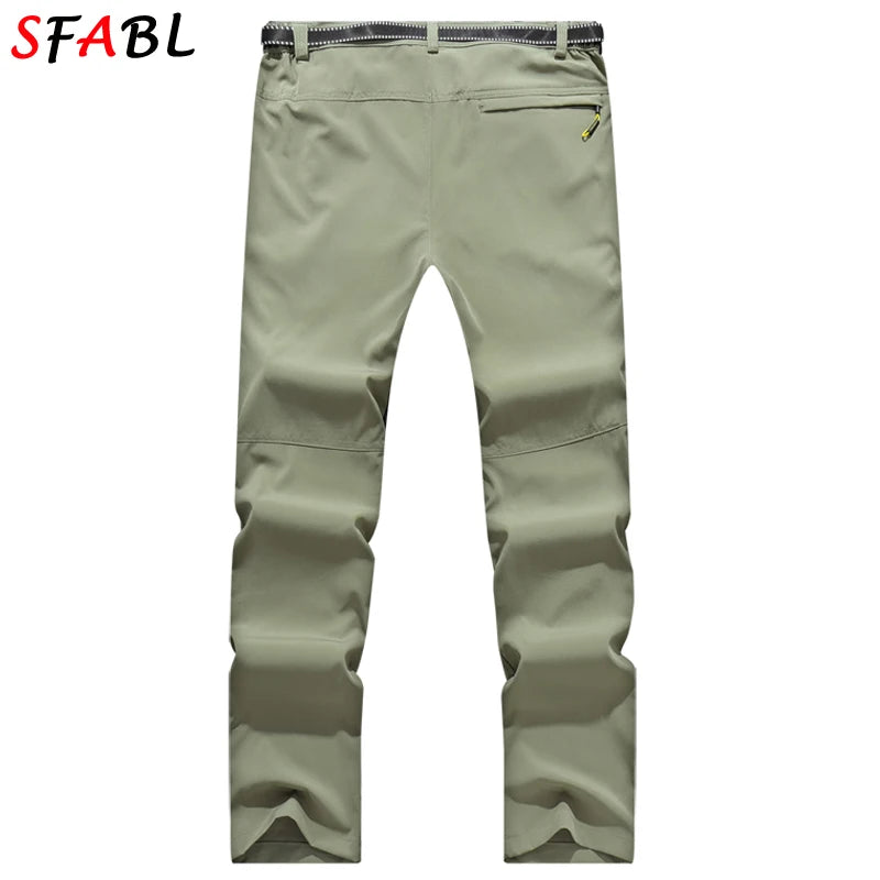 SFABL 5XL Summer Quick Dry Hiking Pants Men Stretch Waterproof Tactical Pants Zipper Pockets Trousers Lightweight Fishing Pants
