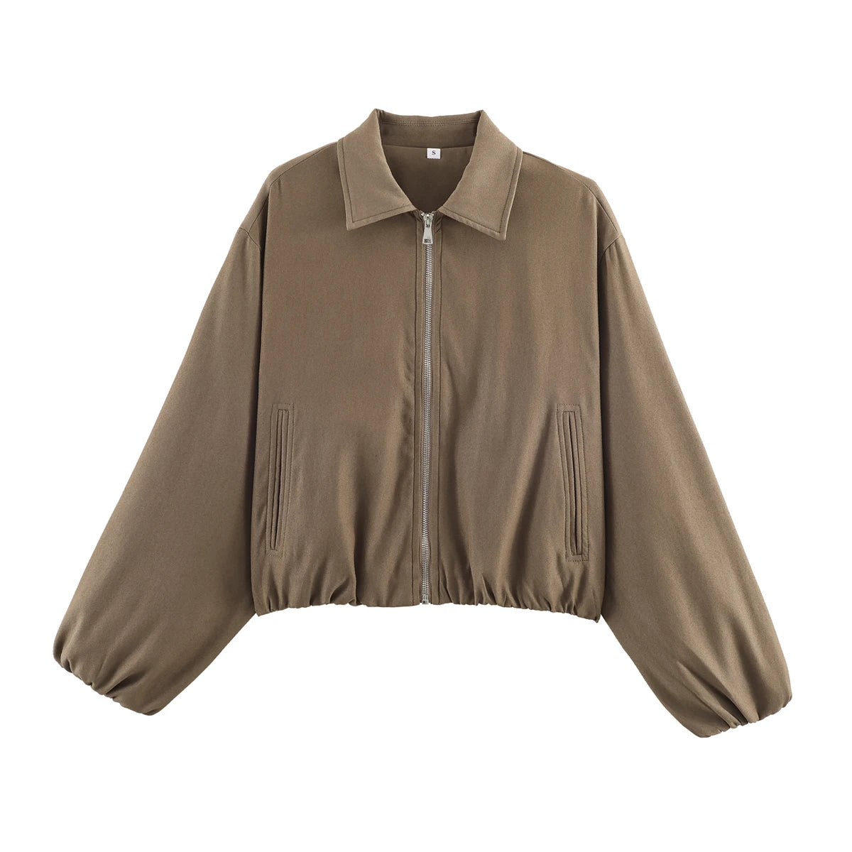 SLTNX Women's Bomber Jacket Zip Puffed Varsity Jackets for Women Cropped Demi-season Jacket for Women Coats New Outerwears