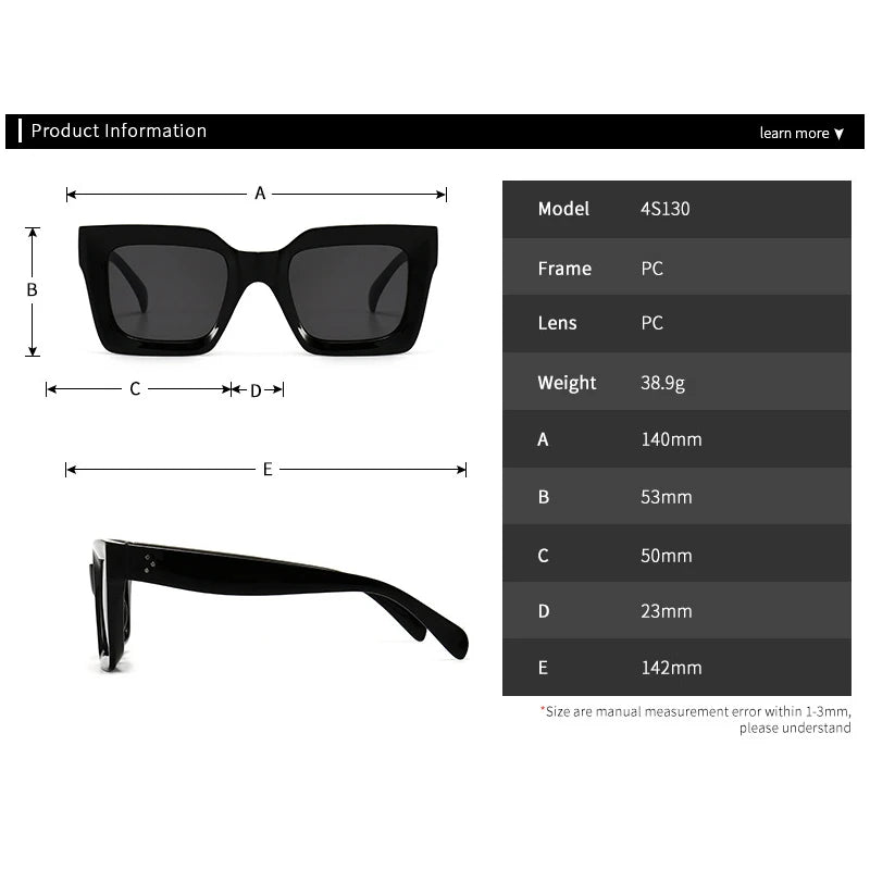 Luxury Brand Designer Sunglasses For Women Men Fashion Square Retro Shades Trending Rivets Outdoor Sun Glasses UV400