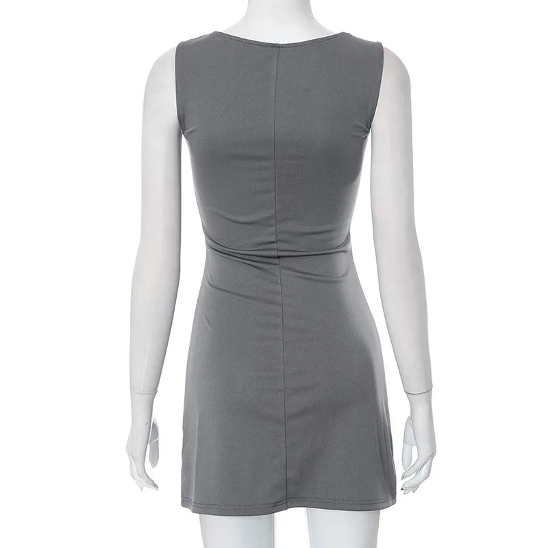Woman Dress Sleeveless Knit Slim A-Line Female O-Neck Seveless Mini Dresses Sheath Summer Clothing Streetwear Y2K Qtraf2411