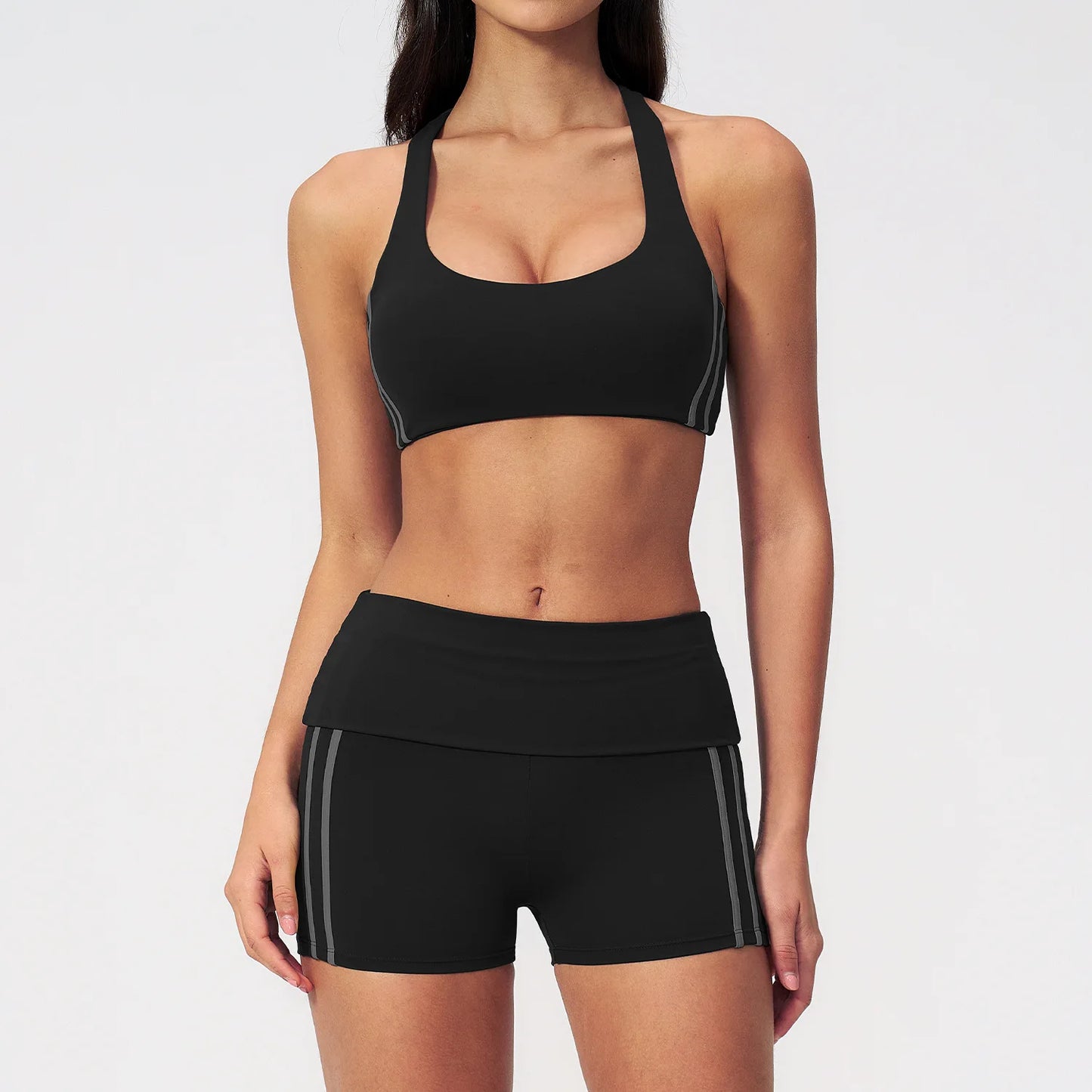 2 Pieces Women's Tracksuit Workout Clothes Yoga Set Sportswear High Waist Bell-bottoms Sexy Fitness Bta Sports Suit Gym Clothing