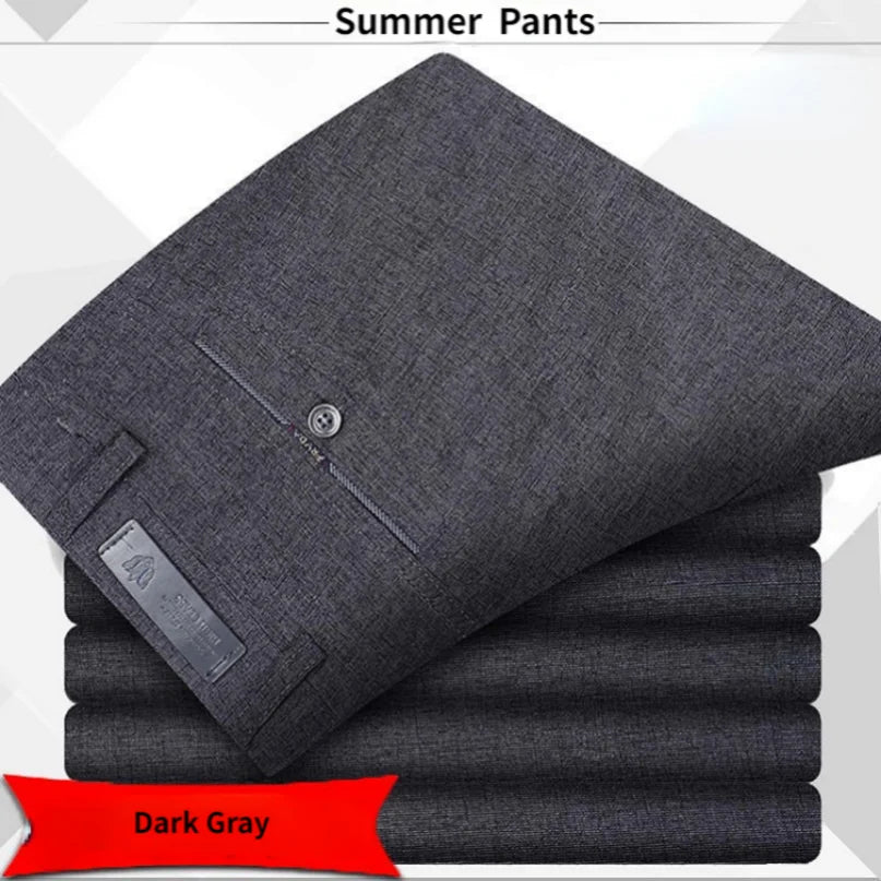 High Quality Men's Suit Pants Classic Summer Spring Pants High Waist Autumn Trousers Business Casual Pant Gozbkf