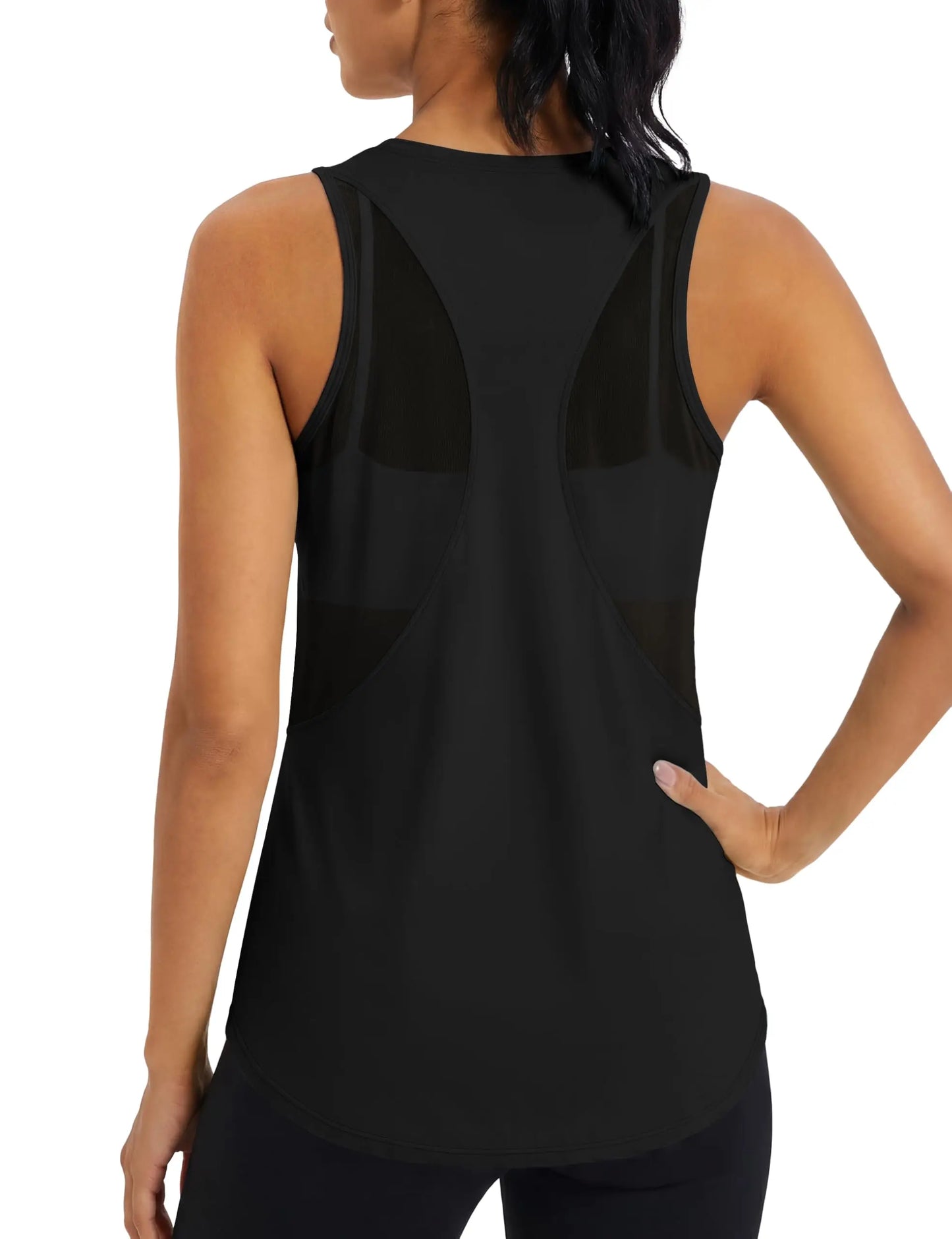 TACVASEN Women's Workout Tank Tops Mesh Racerback Lightweight Yoga Shirts Loose Fit Running Athletic Vests Quick Dry  Vests