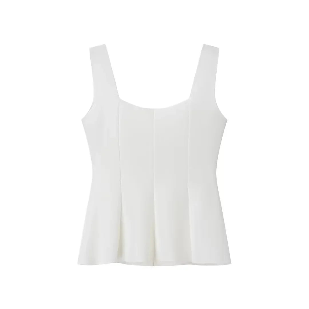 KONDALA 2026 Spring Summer Casual Women Cami Fashion Streetwear Solid Single Breasted Sleeveless Chic Beach Style Ladies Tops