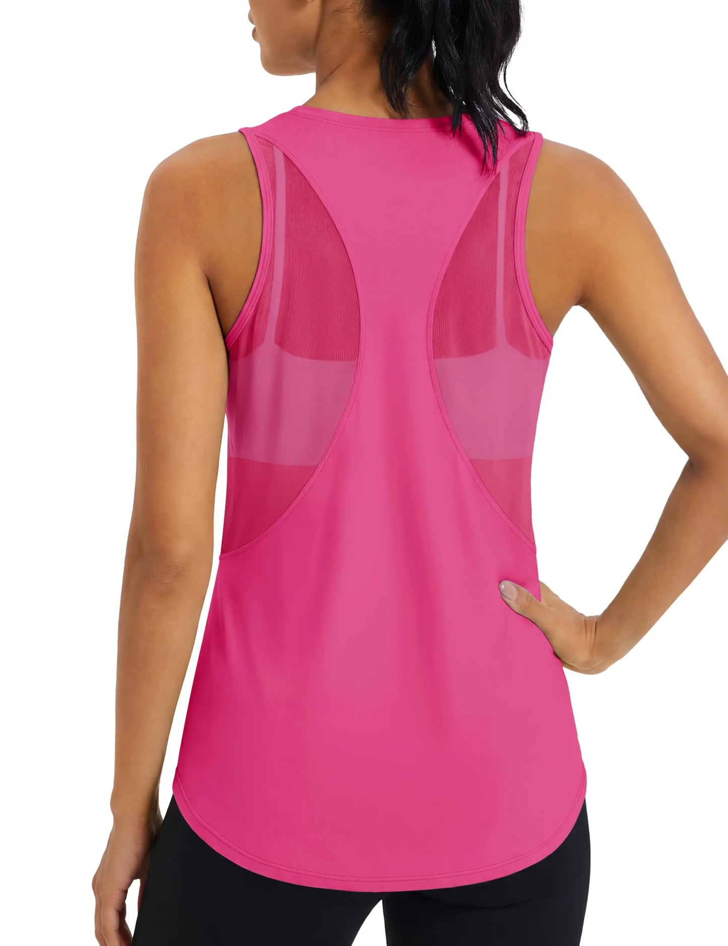 TACVASEN Women's Workout Tank Tops Mesh Racerback Lightweight Yoga Shirts Loose Fit Running Athletic Vests Quick Dry  Vests