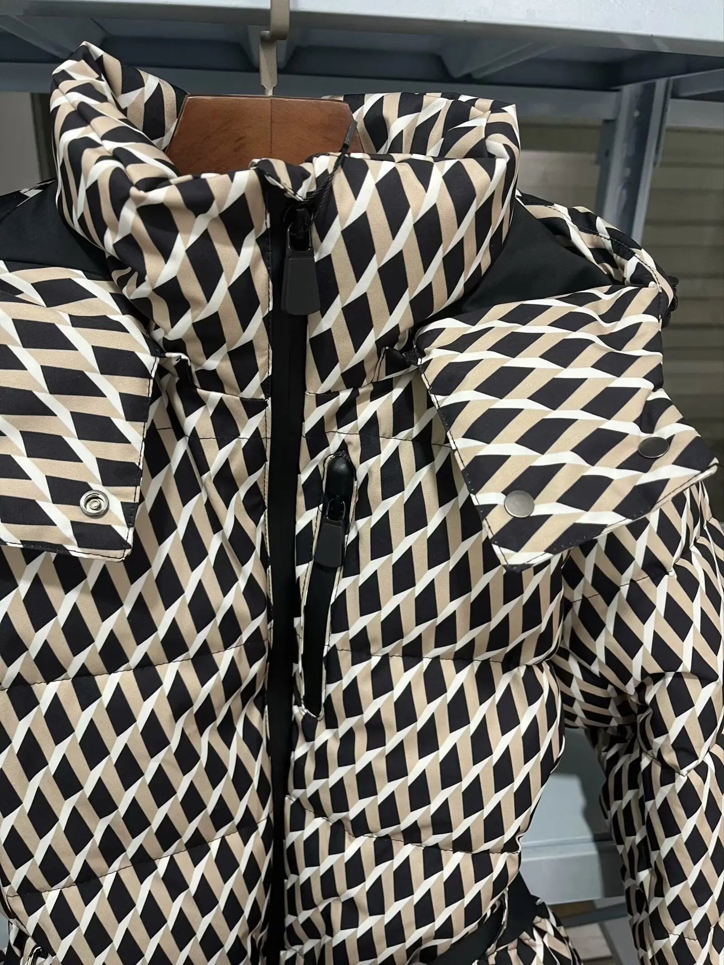 Winter Two Piece Skiing Set Hooded High Waist Padded Sport Parka Jacket Belt Female Thick Warm Pockets Windproof Skiing Pant