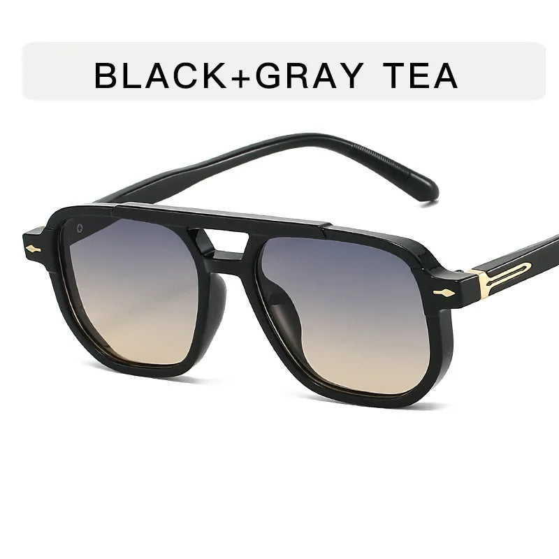 Fashionable square double-barrier sunglasses for men and women, for driving and sun protection