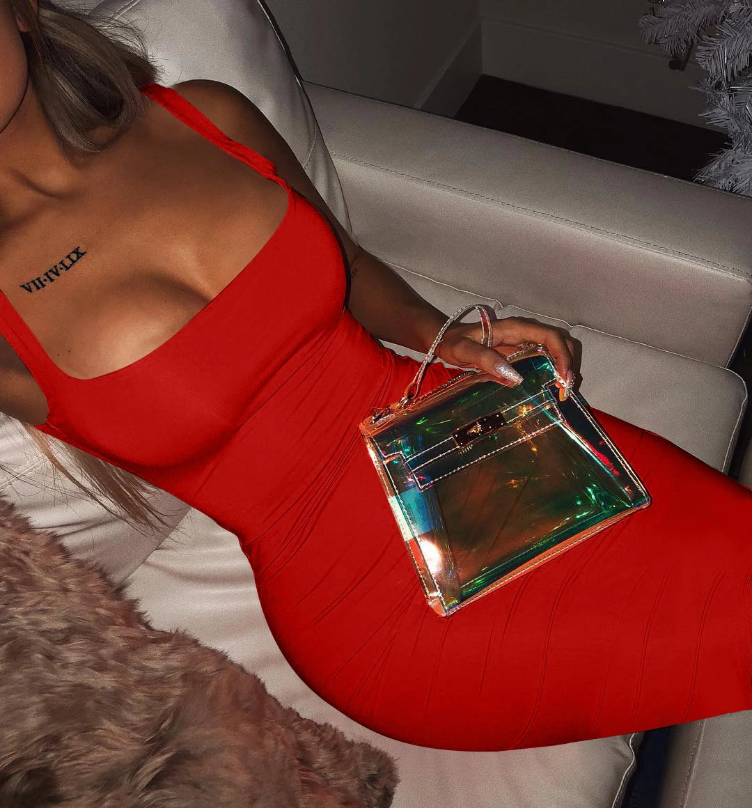 Summer Sexy Tank Top Dress Plus Size Women's midi Dress