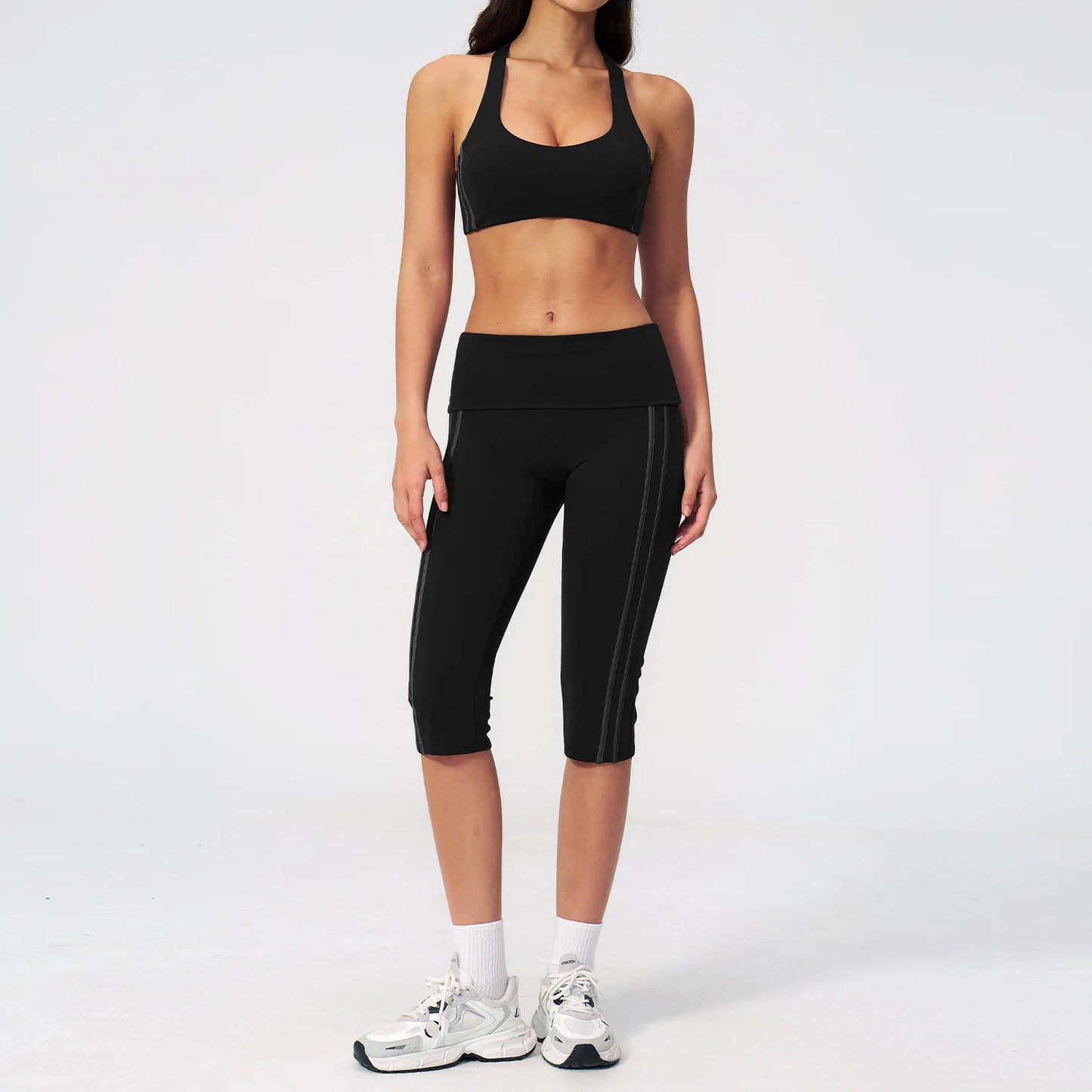 2 Pieces Women's Tracksuit Workout Clothes Yoga Set Sportswear High Waist Bell-bottoms Sexy Fitness Bta Sports Suit Gym Clothing
