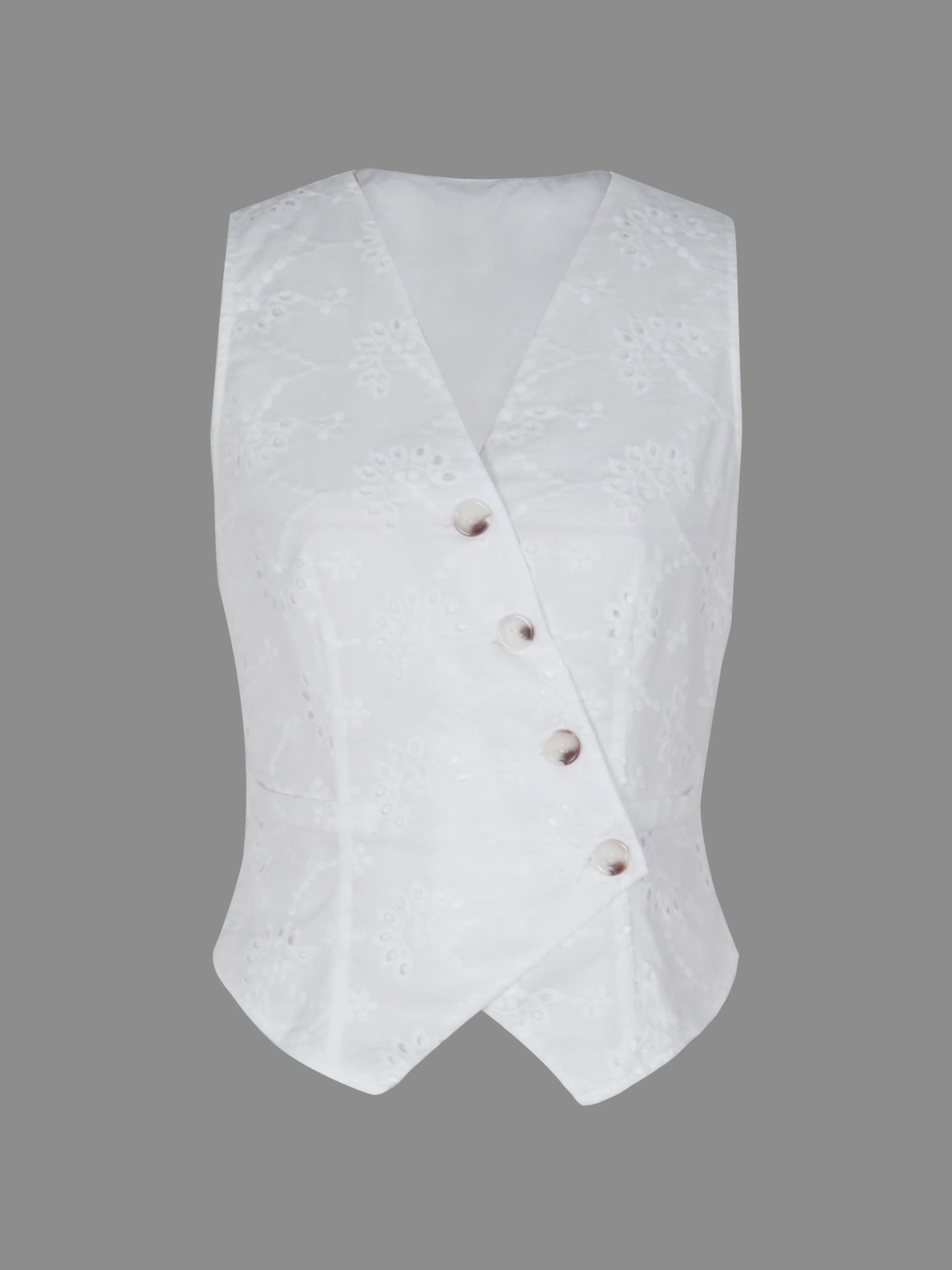 Embroidered Eyelet Vest Top Bohemian Chic Sleeveless Blouse for Beach Vacation